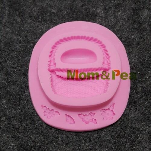Mom&Pea 1237 Free Shipping Basket Silicone Mold Cake Decoration Fondant Cake 3D Mold Food Grade