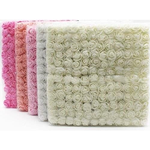 144PCS Artificial Foam Flowers Teddy Bear of Roses Home Decoration Accessories Wedding Girl Headdress Wrist Plants Garland