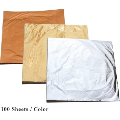 300 Sheets Leaf Imitation Gold Leaf, Silver Leaf, Rose Gold Leaf for Arts, Gilding Crafting, Decoration, Furniturefree shipping