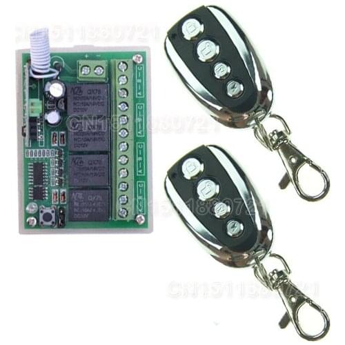 4CH RF light remote control switches Learning code Light Lamp switch 315M/433M on/off receiver switch