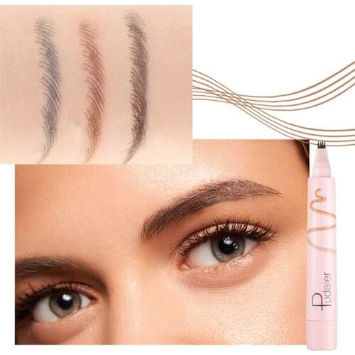 4D Imitation Ecological Eyebrows Pen Natural Waterproof Lasting 4D Hair-like Eyebrow Tattoo Pen Fine Sketch Liquid Lazy Eye Brow