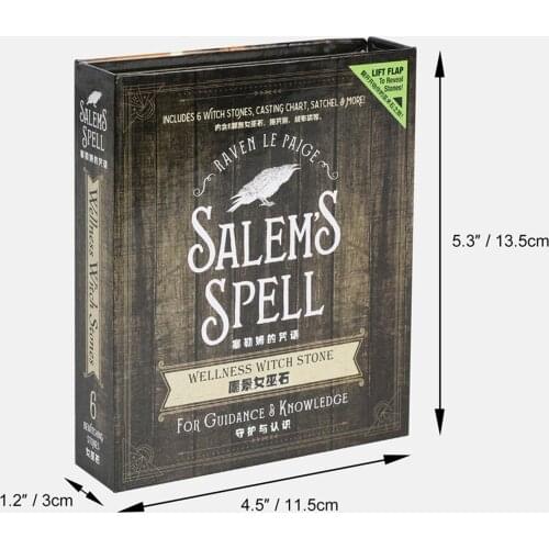 6PCS Chakra Stones Witch Stones Engraved Symbols Polished Stone Reiki Crystal Natural Stone Divination