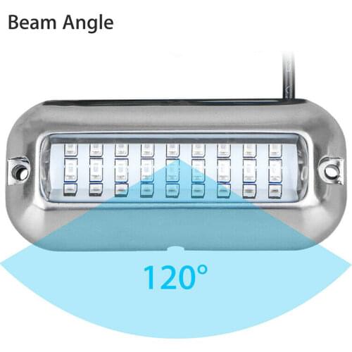 DC 12V Marine Boat Transom LED Stern Light Stainless Steel Cold White LED Tail Lamp Yacht Accessories 50W IP68