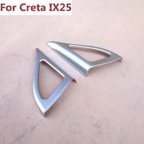 For Hyundai Creta IX25 2014 2015 2016 Interior Chrome Stainless Steel A Pillar Lound Speaker Triangular Bezel Cover Molding Trim