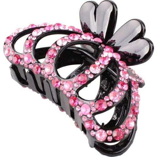 Fancyin Crystal New Flora Hair Claws Rhinestone Hair Clip High Quality Shining Hair Accessories for Girls Women Headwear