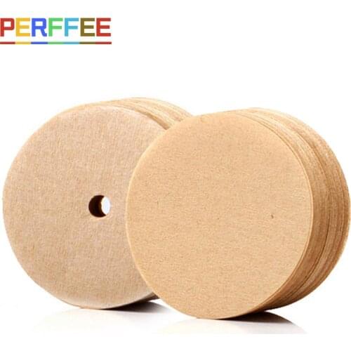 100PCS Coffee Filter Paper Round Shape 60mm Wood Fiber No. 6 Coffee Filter Cafe Tools for Moka Pot Vietnamese Phin Ice Drip