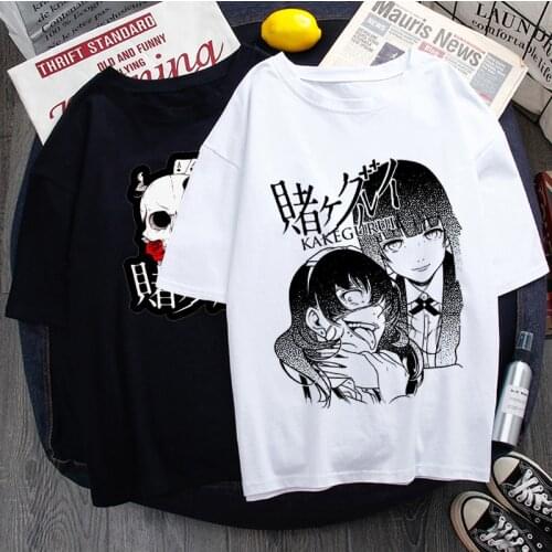 Japanese Anime Kakegurui T Shirts Cool Short Sleeve Summer Casual Harajuku Tshirt Men Streetwear T-Shirts Hip Hop Top Tees Male