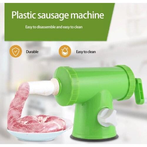 Horizontal Manual Sausage Stuffer making Machine Type Meat Sausage Filler Tubes Maker Fix Suction Filling Funnels