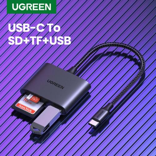 UGREEN Card Reader Type C to USB SD Micro SD TF Card Reader for iPad Laptop Accessories Memory Card Adapter USB-C Card Reader