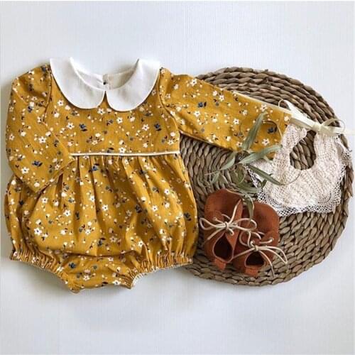 0-18M Newborn Kids Baby Girl Floral Clothing Cotton long Sleeve Bodysuit Elegant Cute Sunsuit Princess New born Outfits