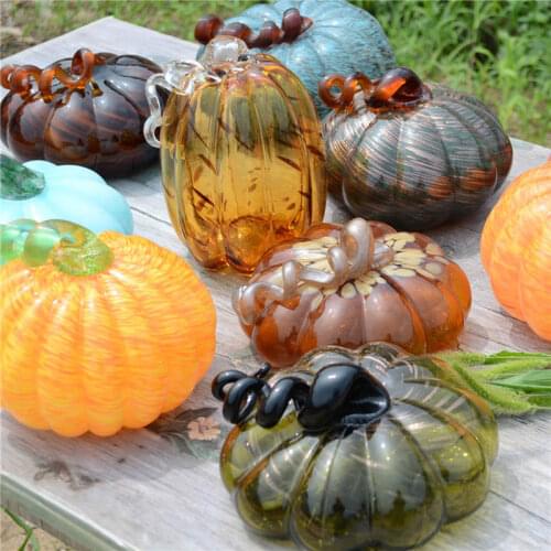 Handmade colorful glass pumpkin ornaments home living room bedroom craft ornaments office decoration creative gifts