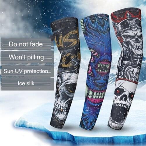 Summer Sunscreen Ice Silk Sports Tattoo Arm Sleeve Hand Sleeve Men Women Driving Sports Ice Sleeve Arm Guard