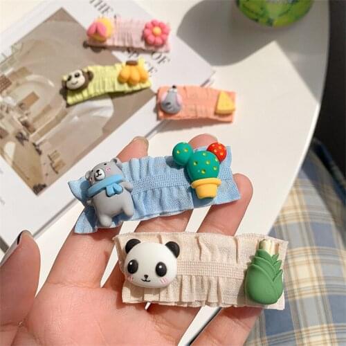 Girls Cute Cartoon Animal Ornament Hair BB Clip Children Lovely Barrettes Candy Color Hairpins Korean Kids Hair Accessories New