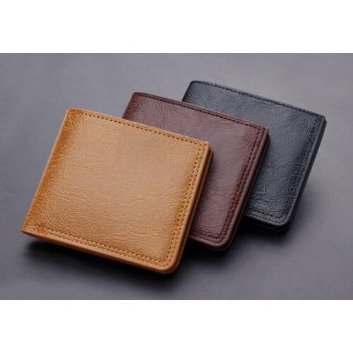 European and American Youth Business Retro Wallet Multi Card Wallet with Drivers License Leisure Solid Color Silver Wallet