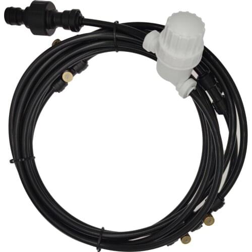 Mist Fan Ring Kit With Filter 4 Pcs Brass Nozzles For Outdoor Patio Garden Greenhouse Cooling