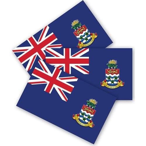 Cayman Islands Flag Bumper Stickers 3 Pieces, Made of Durable Waterproof Material,motorcycle Helmet Trunk Truck Vinyl Decals