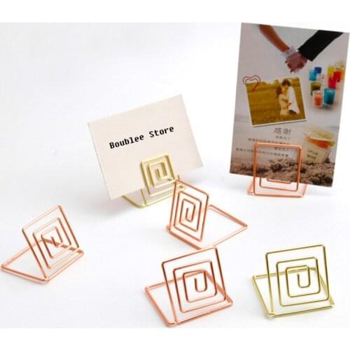 10Pcs/Set Rose Gold Table Stand Picture Frame Memo Note Photo Clips Holder Home Decorations Party Plating Metal Pad Menu Clips