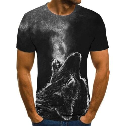 2021 Newest Wolf 3D Print Animal Cool Funny T-Shirt Men Short Sleeve Summer Tops Tee Shirt T Shirt Male Fashion tshirt Male 6XL