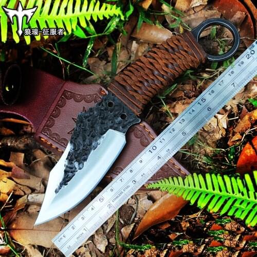 TOP CARBON STEEL ARMY CUTTING FIXED BLADE KNIFE Outdoor Camping&Hunting Tactical Combat knives Survival Military CUSTOM KNIFES