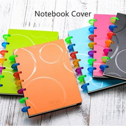 1set A5 B6 Mushroom Hole Notebook Cover Loose-leaf Disc Ring Binding Planner Inner Page Cover T Type Hole Color Protective Shell