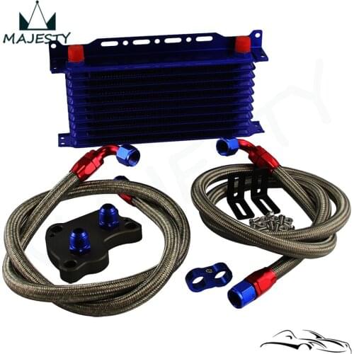 Fit For BMW Mini Cooper S R53 02-06 10Row Oil Cooler+Filter Adapter Kit