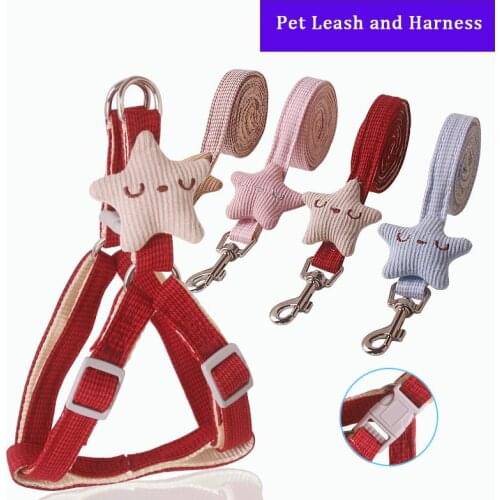 1.2M Pet Leash and Harness Set with Starfish Chest Strap Dog Chain for Small Cat and Dogs Out Walk Dog Leash Vest Pet Supplies