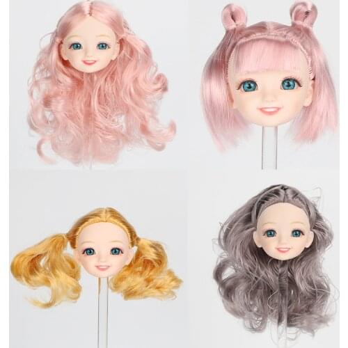 1/6 Ball Jointed Dolls Head With Blue Eyes Joint Replacing DIY Doll Body Parts Doll Face Mold Doll Head for Bjd Doll Accessories