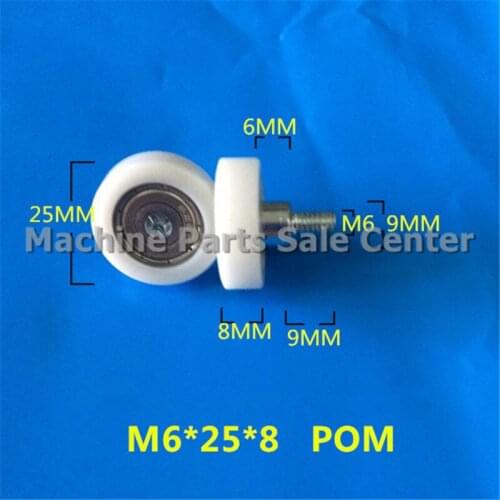 SWMAKER M6*25*8mm F type idler pulley POM screw thread bearing pulley screw drawer bearing pulley Free shipping Good Quality