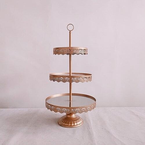 1 Pc Cake Stand Bird Cage Wrought Iron Round Display Rack Desserts Stand Table Decoration for Party Birthday Wedding