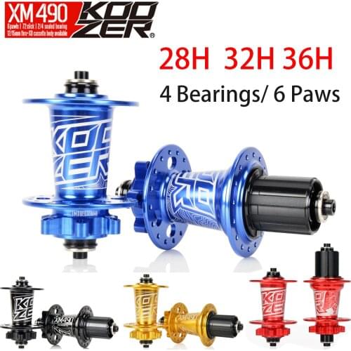 Koozer Bike Hub XM490 4 Bearings hub Big Sound 72 Clicks 8 9 10 11 speed Quick Release 100mm 135mm Hubs for MTB 28 32 36 Holes