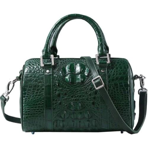 Linshe crocodile Boston bag pillow bag female bag 2021 new fashion Female bag single shoulder bag women handbag