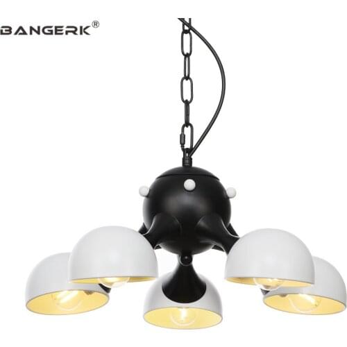 American Loft Style LED Pendant Lamp White Iron 5 Haed Lamps Modern Hanging Light For Home Decor Dining Room Lighting Droplight