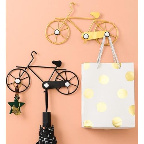 Hanger Bicycle Shape Wall Art Decor Iron Coat Hats Key Chain Storage Hook for Home Wholesale