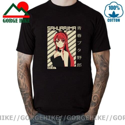 Japanese Manga Mai Sakurajima Rascal Does Not Dream Of Bunny Girl T shirt men Ahegao Sempai Anime T-shirt Waifu materials tshirt