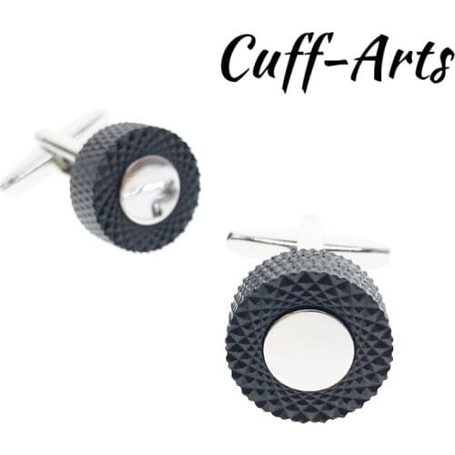 Cufflinks New Simple Gray Round Shaped Classic Cufflinks Mens Shirt Cuff Button Accessories C20119