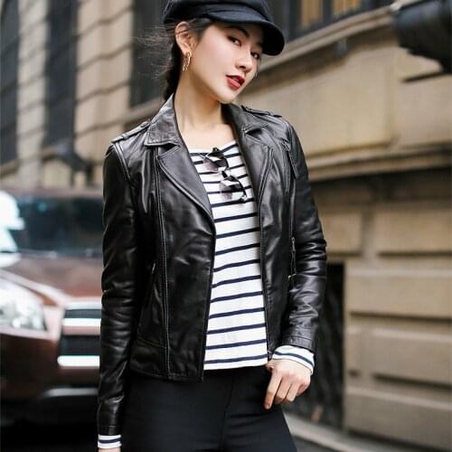 Leather Jacket Women 2020 Sheepskin Genuine Leather Jacket Motorcycle Real Leather Jacket Plus Size Chaqueta Mujer OT1805 YY621