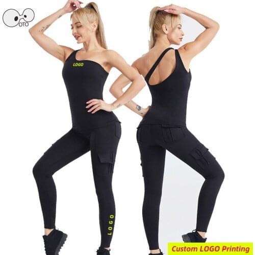 Custom LOGO Women Yoga Set Workout Bra Vest+Sports Pants Gym Suits Fitness High Waist Running Leggings Sportswear Tank Tops Sets
