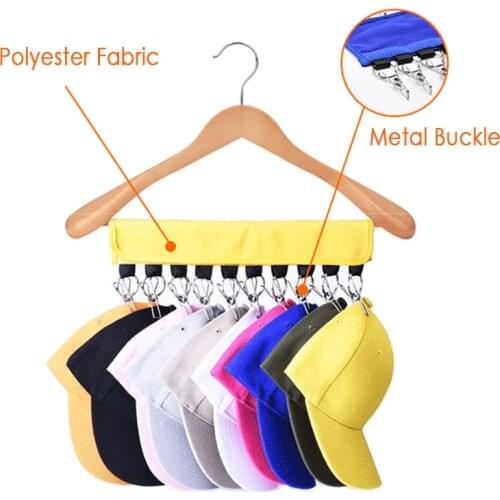 10 Clips Rack For Hat Scarf Portable Travel Clothes Hanger Folding Cap Closet Holder Clothes Storage Clip Hanger Home Organizer