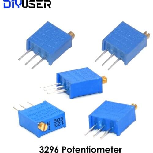 10pcs 3296W 3296 50 100 200 500 ohm 1K 2K 5K 10K 20K 50K 100K 200K 500K 1M ohm 103 100R 200R 500R Trimpot Trimmer Potentiometer