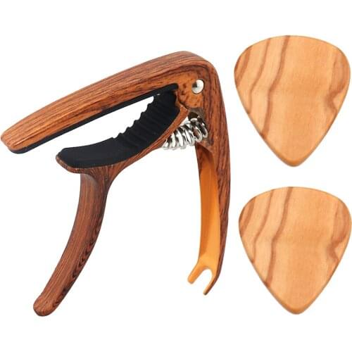 2 Pcs. Guitar Picks Plectrum With Capo Guitar Kapo Capo For Acoustic Guitar, Electric Guitar, Ukulele, Bass