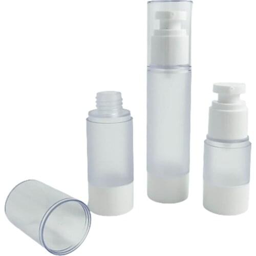 20 x 15ml 30ml 50ml Clear Frost pp Airless Pump Bottle Refillable Travel Container Cosmetic Skin Care Airless Containers