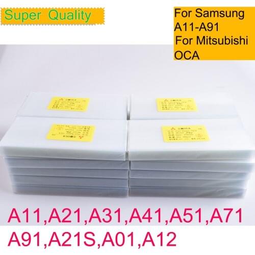 50Pcs/Lot OCA Optical Clear Adhesive For Samsung Galaxy A11 A21 A31 A41 A51 A71 A91 A21S A01 A12 For Mitsubishi Film OCA Glue
