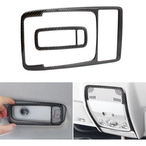 Real Carbon Fiber Car Styling Front / Rear Reading Light Frame Cover Trim For Audi Q5 2009 - 2011 2012 2013 2014 2015 2016 2017