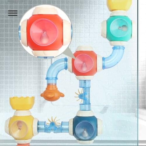 77HD Baby Bath Toy DIY Tube Toy for Bathtub Kiddie’s Pool Suction Cup Fixed Floating Duck Interactive Water Play Kid’s Gift