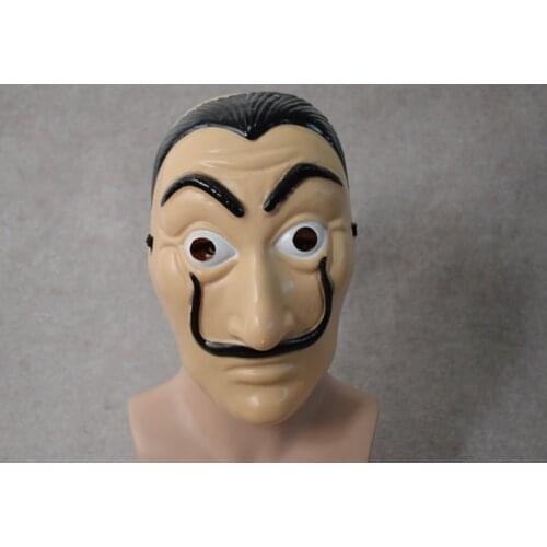 Halloween Carnival Christmas Dali Mask The House of Paper La Casa De Papel Mask for Men Women Salvador Dali Mask