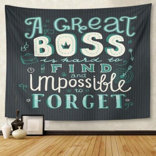 Arrow Lettering Great Boss is Hard to Find and Impossible Forget for Day Artistic Celebration Tapestry Wall Hanging for Living