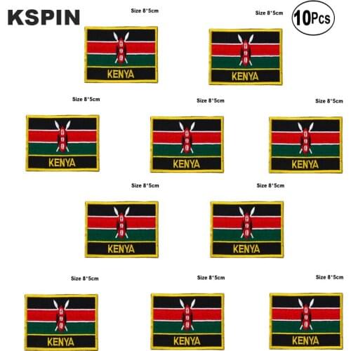 Kenya Flag Embroidery Patches Iron on Saw on Transfer patches Sewing Applications for Clothes in Home&Garden