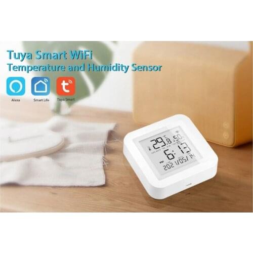 Indoor Thermometer Hygrometer WiFi Temperature Humidity Sensor with LCD Screen Wireless Smart Tester Home Alexa 85AC