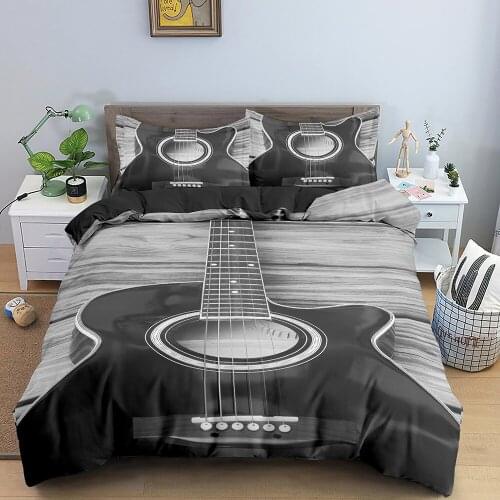 Musical Elements Bedding Set Duvet Cover Guitar Full Queen King Size for Kids Bedroom Comforter Cover Bedding Bedclothes