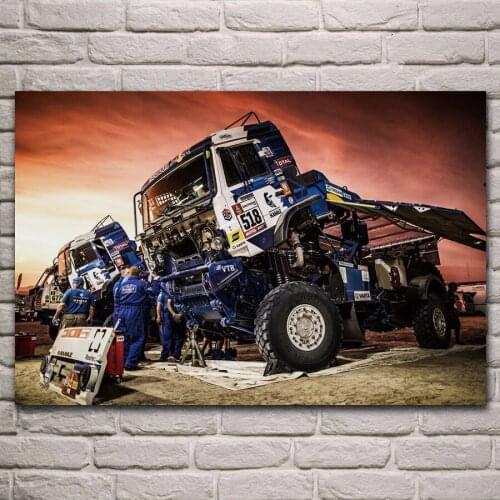 Cool racing truck rally sport artwork living room decoration home decor wall art print wood frame fabric posters KH777